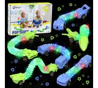 DELEE Sensory Tubes Toy, Pop Tubes Light Up Sensory Car, 6Pcs LED Sensorys Toy, Stress Relief for Adult Autism Kids, Christmas Glow Party Favours for Toddlers Birthday Gift