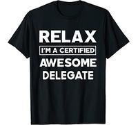 Delegate Certified Awesome Job Work Anniversary Going Away T-Shirt Black(Large)