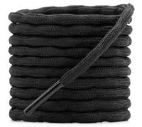 DELELE 2 Pair Round Wave Shape Non Slip Heavy Duty and Durable Outdoor Climbing Shoelaces Hiking Shoe Laces Shoestrings, 01 Black, 67 inch (170CM)