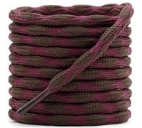 DELELE 2 Pair Round Wave Shape Non Slip Heavy Duty and Durable Outdoor Climbing Shoelaces Hiking Shoe Laces Shoestrings, 32 Purple Red&brown, 71 inch (180CM)