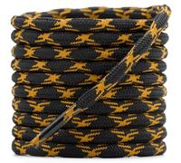 DELELE 2 Pair Round Wave Shape Non Slip Heavy Duty and Durable Outdoor Climbing Shoelaces Hiking Shoe Laces Shoestrings, 16 Black&orange, 106 inch (270CM)