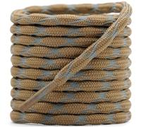 DELELE 2 Pair Round Wave Shape Non Slip Heavy Duty and Durable Outdoor Climbing Shoelaces Hiking Shoe Laces Shoestrings, 35 Tan&army Green, 98 inch (250CM)