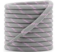 DELELE 2 Pairs Non-Slip Outdoor Mountaineering Hiking Walking Shoelaces Round Light Grey Pink String Rope Boot Laces Strong Durable Boot Laces 47.24 Inches