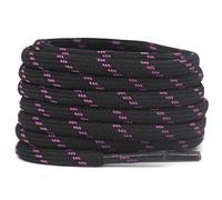 DELELE 2 Pairs of Thick Round Climbing Shoelaces Black Purple Dots Hiking Shoe Laces Boot Laces 49.20 Inches