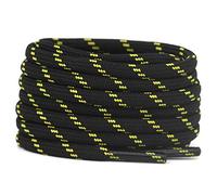 DELELE 2 Pairs of Thick Round Climbing Shoelaces Black Yellow Dots Hiking Shoe Laces Boot Laces 61.02 Inches