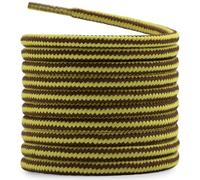 DELELE 2 Pairs Round Boot Laces Outdoor Hiking Walking Shoelaces Rope Dual Coloured Striped Shoe Lace Work Shoe Strings, 03 Golden Coffee, 63" Inch (160CM)