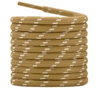 DELELE 2 Pairs Thick Round Climbing Shoelaces Hiking Shoe Laces Boot Laces, De02-08 Yellow White Dots, 49.20" Inch (125CM)