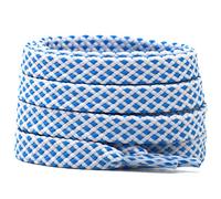 DELELE 2 Pairs Wide 8 mm Double Layer Flat Hollow Shoe Laces White Blue Strings Rope Polka Dots Colourful Twill Shoelaces Shoestrings-55.12 inches