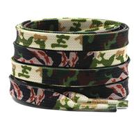 DELELE Animal Print Flat Shoelaces: Colored Pattern Sneakers Shoe Laces 2 Pair, 05 Black Green Camouflage, Large