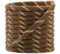 DELELE Round Work Boot Laces: Heavy Duty Hiking Shoe Laces for Boots 2 Pair, 15 Red Brown Yellow, 31 inch (80CM)