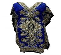 Delena Designs Women's Short Kaftan Dress Maxi Caftan Dress Gown Top Night Dress Royal Blue