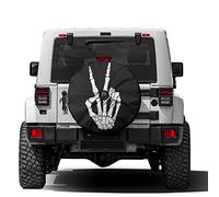 Delerain Spare Tire Cover with Backup Camera Hole Skeleton Hand Wheel Covers Waterproof Dust-Proof UV Sun Universal Fit for Jeep Trailer RV SUV Truck (18 Inch for Diameter 32"-34")