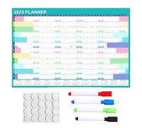 delete calendar planner, erase calendar with markers - 2025 Wall Planner Dry Erase Calendar with Markers - Colourful future events with color-coded m for, classroom and work area