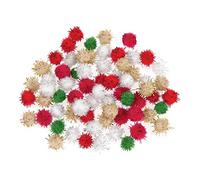 DELETE - SALE - 100 Mixed Colour Glitter 7mm Craft Pom Poms