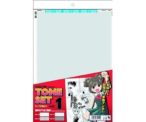Deleter Deriita Manga Screen Tone Vol.1 Amiten (White, Coarse, Paper, Manga Screen Tone Set, Knife Sharpener)