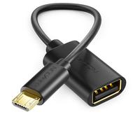 deleyCON 0.2 m USB 2.0 High Speed OTG Adapter - USB A to USB Micro B - S7 S7 Edge S6 S6 Edge S5 S4 Note 5 4 3 - Black