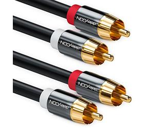 deleycon 0.5m Cinch Cable Stereo Audio Cinch RCA Cable 2x Cinch Plugs to 2x Cinch Plugs Hifi Systems Hifi Receivers Home Cinema Blu Ray Players - Black