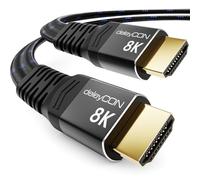 deleyCON 1 m Flat 8K HDMI 2.1 Cable - for TV, Monitor, PS4, PS5, Xbox, Dolby Atmos Soundbar EARC, HDR10+ VRR - 48Gbps Ultra High Speed Cable - 10K/8K@60Hz, 4K@120Hz/144Hz, 2K@240Hz