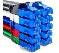 deleyCON 10 x 0.5 m CAT6 Network Cable Set - Short 50 cm U-UTP RJ45 CAT-6 LAN Cable Patch Cable Ethernet Cable DSL Switch Router Modem Repeater Patch Panel - Colourful