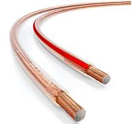 deleyCON 10m (32.81 ft.) Loudspeaker Cable 2x 4.0mm² Speaker Cable CCA Copper-Coated Aluminium 2x56x0.30mm Filaments Polarity Marking - Transparent