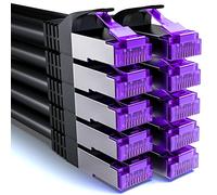 deleyCON 10x 0.5m (1.64 ft.) CAT7 Network Cable - 10 Gigabit - RJ45 Patch & Ethernet Cable (Copper, SFTP PiMF Shielding) - for High-Speed LAN DSL Switch Modem Router Patch Panel CAT7 CAT6 - Black