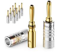 deleyCON 10x Banana Connectors Set Gold-Plated Screwable for Speaker Cables from 0.75mm - 4mm & e.g. HiFi Receivers