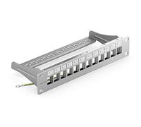 deleyCON 12 Port Patch Panel Modular for Keystone Modules 1U 10 Inches Rack Mounting Compatible CAT5 CAT6 CAT7 CAT8 LAN Network Grey