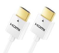 deleyCON 1m Flexible High-Speed HDMI Cable Slim with Ethernet (Latest Standard) 3D 4K UHD - White