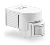 deleyCON 1x Infrared Motion Detector Surface Wall Mounting Inside Outside Splash-Proof Rotatable Tiltable 180° Working Area 12m Range White