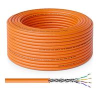 deleyCON 20 m CAT.7 Rigid Copper Installation Cable S/FTP PIMF Network Installation Cable LAN Ethernet Data Gigabit CAT7 10 Gbit 1000 MHz LSZH Halogen Free DoP - GHMT Certified