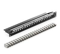 deleyCON 24 Port CAT 8 Patch Panel Set Distribution Panel Patch Panel 19 Inch 1 HE + 24x RJ45 Keystone Jack Module CAT8 40 Gbit/s 2000 MHz Compatible with Installation Cable CAT7 CAT-8 Ethernet