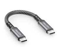 deleyCON 240W 20Gbps USB-C Cable 0.15 m (USB 3.2 Gen 2x2) PD 3.1 Short Charging Data Cable 4K @ 60Hz for Charger iPhone 17 16 Pro Max Air Airpods Galaxy A16 A56 S25 S24 iPad MacBook Tablet Switch