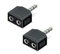 deleyCON 2x 3.5mm Jack Stereo Audio Adapter Splitter 1x 3.5mm Jack Plug to 2x 3.5mm Jack Socket Audio Jack Splitter Soft HiFi Receiver Home Theater