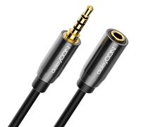 deleyCON 3.0m (9.84 ft.) Headset Headphone Extension AUX 3.5mm Jack CTIA 4 Pin TRRS Microphone Cable Stereo Audio Metal Plug PC Mobile Phone Smartphone Tablet HiFi Receiver (Extra Thin & Flexible)