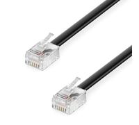 deleyCON 30 m Telephone Cable RJ11 Modular Cable 99% Copper AWG 28 6P4C Western Cable RJ11 to RJ11 Connector Flat Cable Telephone Socket Modem Router Fax ISDN DSL VDSL Internet Black