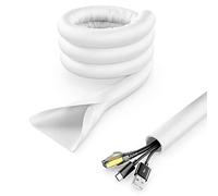 deleyCON 4.92ft. Cable Conduit Self-Closing Cable Management Cable Channel Cable Protection Robust Nylon Cable Sheath Home Office Desk White (MK4762)