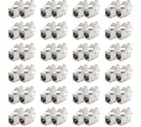 deleyCON 48x CAT 7 Keystone Jack Module - Optimal for CAT7/CAT6/CAT6a Installation Cables, Connection Cables, Patch Cables, Network Cables - STP Shielding - RJ45 Bus - 1000 MHz, 10 Gbit/s - LSA Clamp