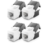 deleyCON 4x CAT6a Keystone Jack RJ45 Module - RJ45 Socket to LSA Plastic Snap-in Assembly CAT Raw Cable 500Mhz 10GBit/s
