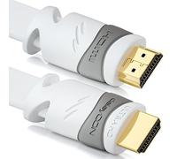 deleyCON 5m Flat HDMI Cable - Compatible with HDMI 2.0 to 1.4 - UHD 4K HDR 3D 1080p 2160p ARC - High Speed with Ethernet - White