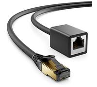 deleyCON 7.5 m CAT8.1 RJ45 Extension Patch Cable Network Cable 40 GBit/s 2000 MHz S/FTP Copper PiMF 1x RJ45 Connector 1 x RJ45 Socket for Ethernet LAN Gaming Streaming - Black