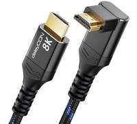 deleyCON 8K HDMI 2.1 Cable 1 m Angled (270° Angle) for TV, Monitor, PS4, PS5, Dolby Atmos Soundbar EARC, HDR10+, 48Gbps Ultra High Speed Cable - 10K/8K@60Hz, 4K@120Hz/144Hz, 2K@240Hz