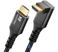 deleyCON 8K HDMI 2.1 Cable 3.0 m Angled (90° Angle) for TV, Monitor, PS4, PS5, Dolby Atmos Soundbar EARC, HDR10+, 48Gbps Ultra High Speed Cable - 10K/8K@60Hz, 4K@120Hz/144Hz, 2K@240Hz
