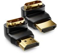 deleyCON 90° & 270° Angle Adapter Set - 1x 90° + 1x 270° - HDMI Type A Socket and Plug - 4K Ultra HD UHD 3D Full HD 1080p HDR ARC Highspeed with Ethernet