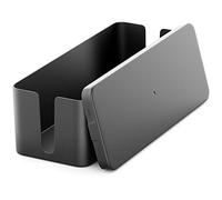 deleyCON Cable Management Box Cable Organiser Box Cable Box 15.94" x 6.02" x 5.12" Inch Robust Plastic 2 Side Cable Guides Protection and Safety Black