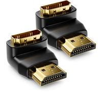 deleyCON HDMI 270° Angle Adapter 2 Pieces in Set - HDMI Type A Socket and Plug - 4K Ultra HD UHD 3D Full HD 1080p HDR ARC Highspeed with Ethernet