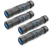 deleyCON Pack of 4 CAT 6 Patch Cable Coupling Outdoor RJ45 LAN DSL Network Cable Connector IP68 Waterproof Dust-Proof Ethernet Cable Extension Outdoor Garden 2 x RJ45 Socket Black