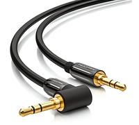 deleyCON PREMIUM 1m HQ Stereo Audio Right Angle Jack Cable - 3.5mm jack plug to 3.5mm jack plug (90°) - METAL - gold-plated - black