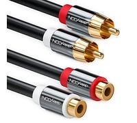 Deleycon Premium HQ Stereo Audio Cable Adaptor Extension 0.5 - 5 m, Connector Jack/RCA, metal), Black and Gold Cinchverl. - 0,5m