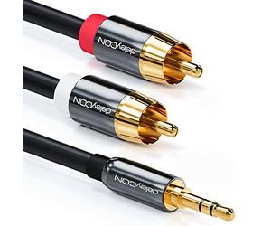 deleyCON Premium HQ Stereo Audio Cable Adaptor Extension 0.5 to 5 Metres Cinch Metal Gold-Plated Klinke zu Cinch - 10m