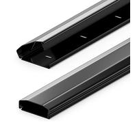 deleyCON Universal Cable Channel Tidy with an Innovative Folding Mechanism Made from Aluminium - Length 2.36" Inch Width 2.36" Inch Height 0.79" Inch - Black